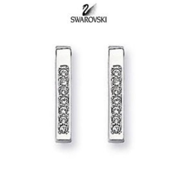 Clear Crystal JEWELRY Pierced Earrings VERTICAL - Picture 2 of 8